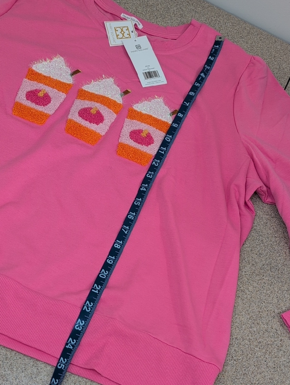 Mary Square Shelby Sweatshirt Top, Cherry Shake Ice Cream Coffee, New, Size 2X - Picture 5 of 11